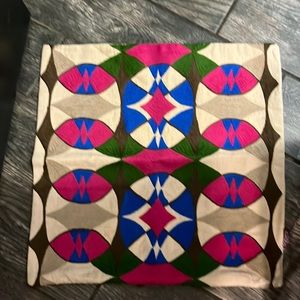Embroidered accent pillow